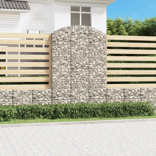 vidaXL Gabionska košara s lukom 150x30x220/240 cm pocinčano željezo Cijene