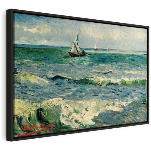  Slika - Vincent van Gogh – Seascape at Saintes-Maries 120x80 U crnom drvenom okviru Cene