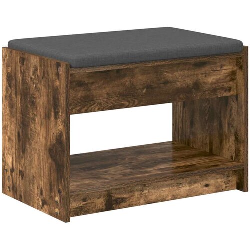  Klupa za hodnik s jastukom Dimljeni Hrast 63 x 38 x 45 cm - Dimljeni hrast 63 cm Slike