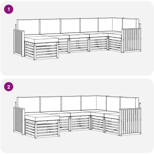  Set vanjskih sofa 7 kom. Bijela i antracit 306 x 128,5 x 73 cm Slike