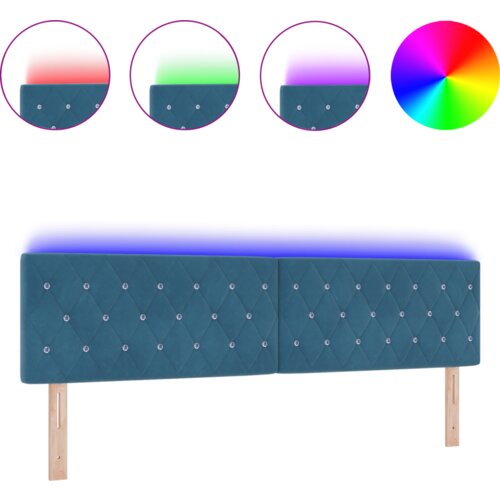  LED uzglavlje s kristalnim gumbom tufterice Tamno plavo 90 cm bar&amp;scaron;un Slike