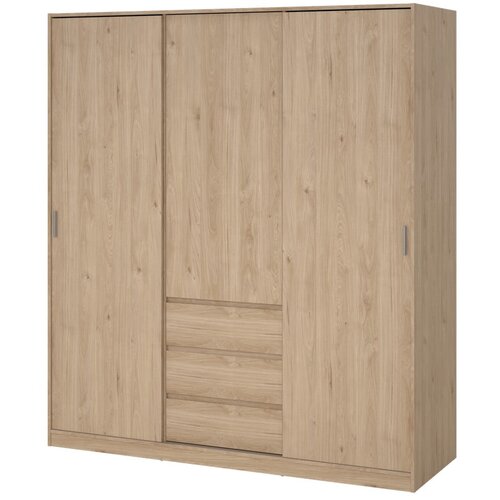 Tvilum Garderobna omara v hrastovem dekorju z drsnimi vrati v naravni barvi 177x200x60 cm Naia &amp;ndash; Slike