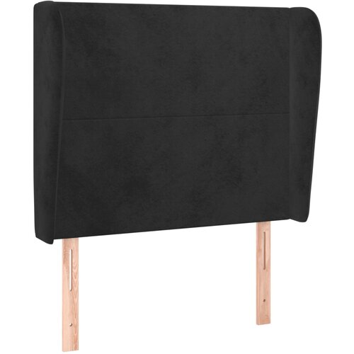 VidaXL Vzglavje z u&amp;scaron;esi črno 103x23x118/128 cm žamet, (20793559) Slike