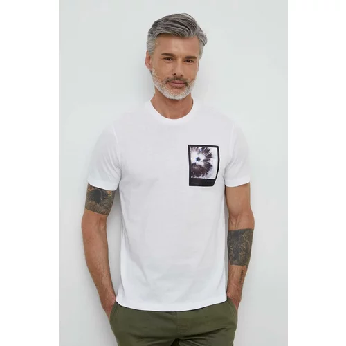 Calvin Klein Pamučna majica za muškarce, boja: bijela, s tiskom, K10K112492