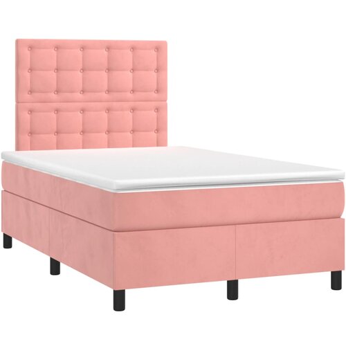 vidaXL Box spring postelja z vzmetnico roza 120x190 cm žamet, (21111728) Cene