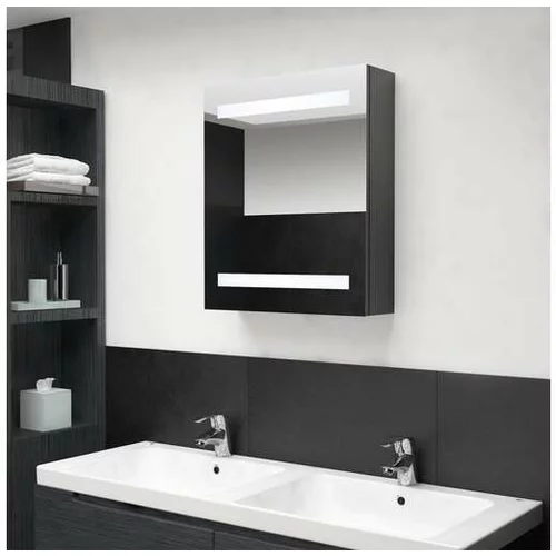 Den LED kopalniška omarica z ogledalom siva 50x14x60 cm