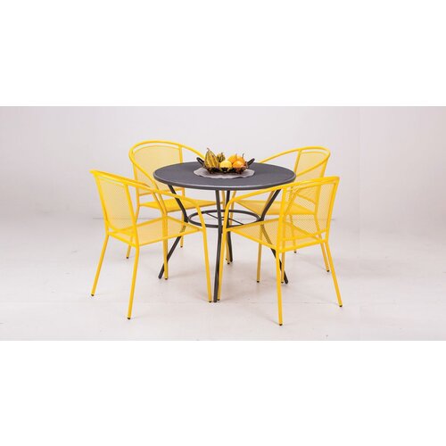 Olimp Sport Baštenska Garnitura Od Metala Arko žuta - 4 Stolice i Sto Cene