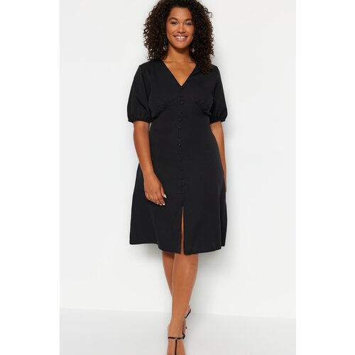 Trendyol Curve Plus Size Dress - Black - A-line Slike