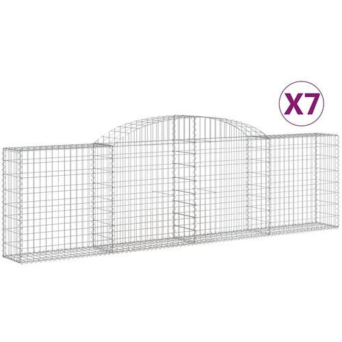  Lučne gabionske ko&amp;scaron;are 7 kom 300x30x80/100 cm pocinčano željezo Slike