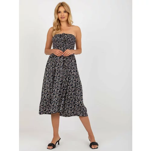 Fashion Hunters Black sundress with floral pattern