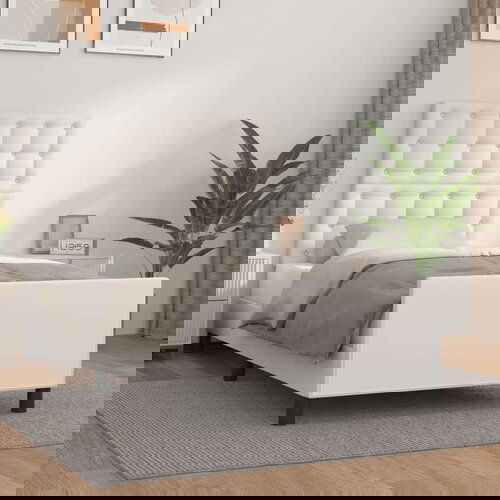  Za krevet s uzglavljem bijela 90x200 cm od umjetne kože Slike
