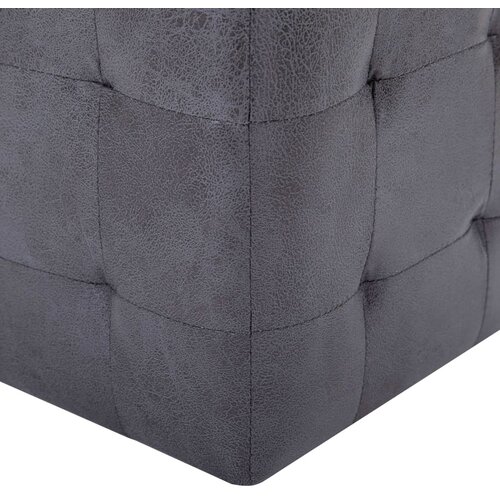  Noćni ormarići 2 kom sivi 30 x 30 x 30 cm umjetna bru&amp;scaron;ena koža Slike