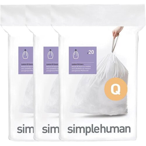 Simplehuman Vrečke za smeti 60 ks z zateznim trakom 65 l Q &amp;ndash; Slike