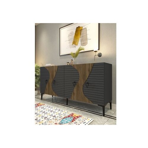 Hanah home Komoda Genus KB150 Anthracite Walnut Cene