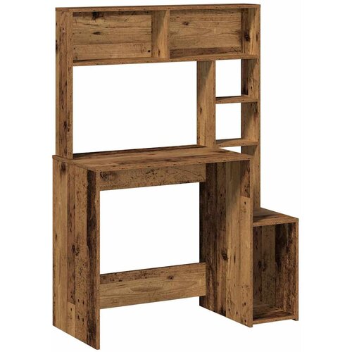 Maison Chic pisalna miza - računalniška miza s policami starinski les 100x45x140 cm inž. les, (21785234) Cene