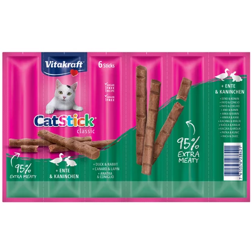 Vitakraft Cat Stick Classic - Varčno pakiranje: raca & zajec 12 x 6 g