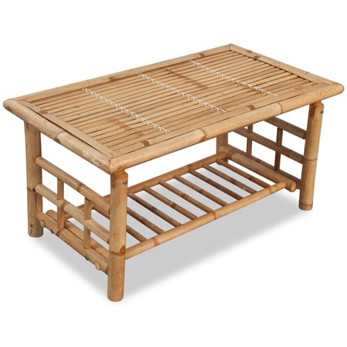 VidaXL Klubska Mizica Bambus 90x50x45 cm Slike