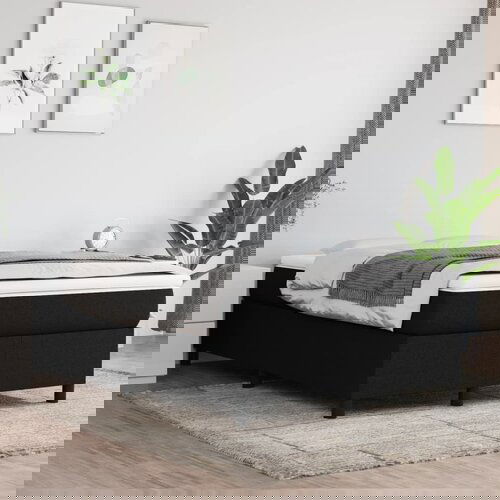 The Living Store Posteljni okvir črn 120x200 cm blago - Box Spring Posteljni Okvir, (21521309) Slike