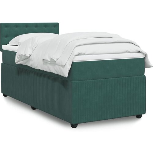 vidaXL Box spring krevet s madracem tamnozeleni 80 x 200 cm baršunasti Cijene