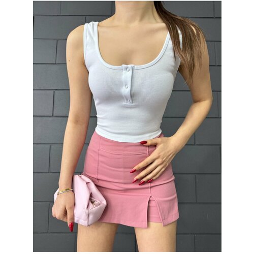 BİKELİFE Women's Ribbed Thick Straps Square Neck Fitted/Situated Zero Sleeve Blouse Cene