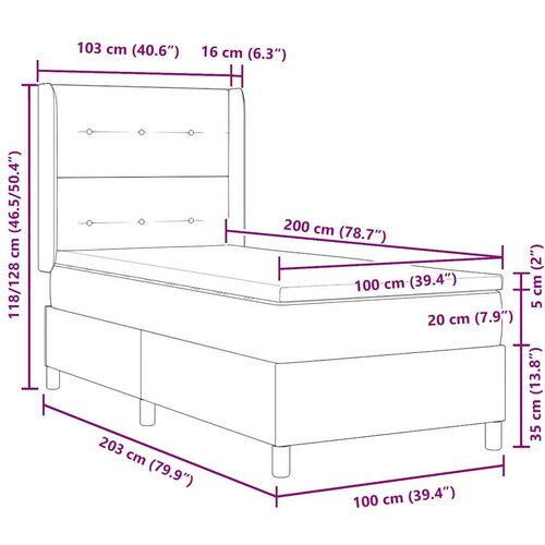 Box spring krevet s madracem Ružičasta 100 x 200 cm Bar&amp;scaron;un - Ružičasta 100 x 200 cm S gumbima Slike