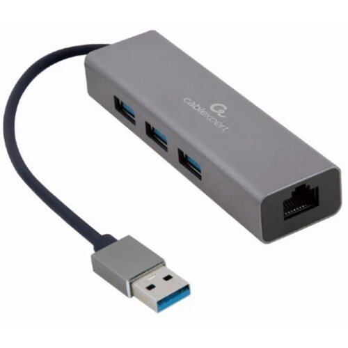  Adapter Gembird USB AM Gigabit network adapter with 3-port USB 3.0 hub A-AMU3-LAN-01 Cene