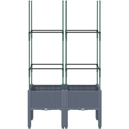  Vrtna sadilica s re&amp;scaron;etkom siva 80 x 40 x 142 5 cm PP Slike