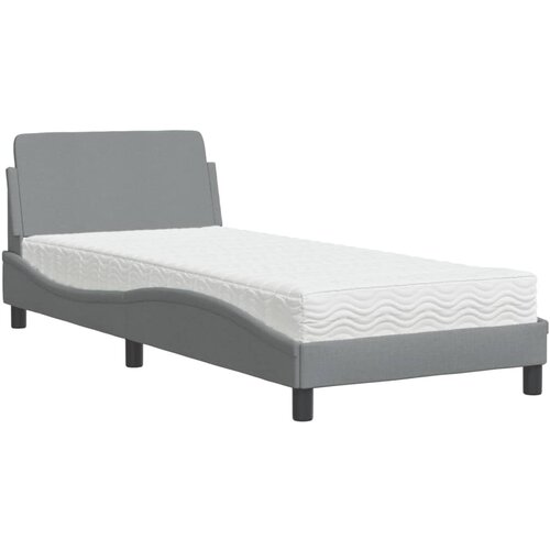 vidaXL Postelja z vzmetnico svetlo siva 80x200 cm blago, (21216131) Cene