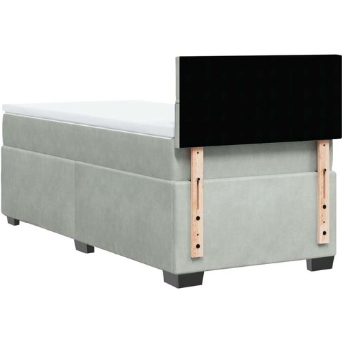 VidaXL box spring krevet s madracem svjetlosivi 90x190 cm bar&amp;scaron;unasti Slike