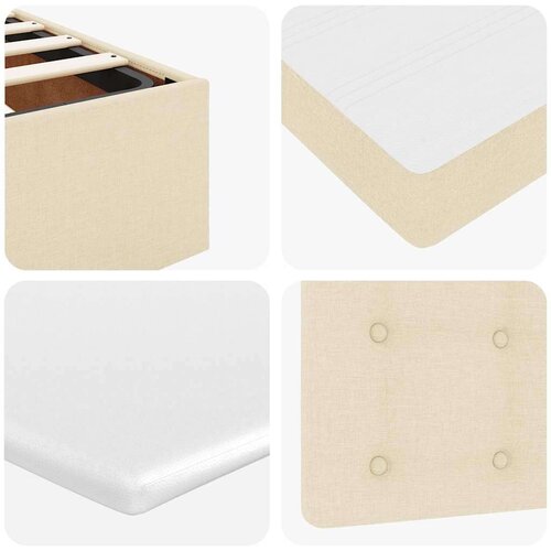 VidaXL Otomanski krevet s madracem krem 180x200cm od tkanine Slike
