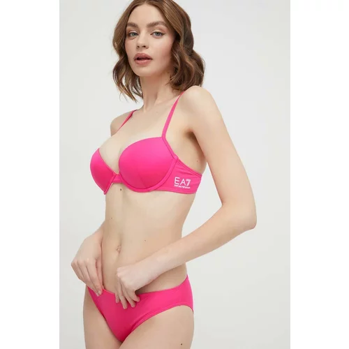 Ea7 Emporio Armani Dvodijelni kupaći kostim boja: ružičasta, čvrste košarice
