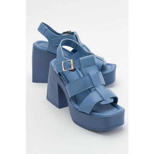 LuviShoes Women's Prek Blue Heeled Sandals Slike