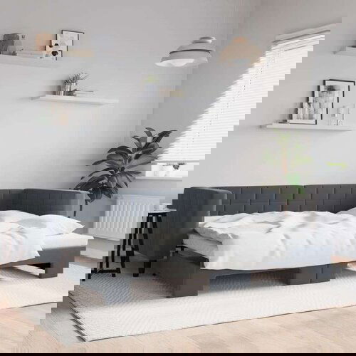 vidaXL Izvlečna dnevna postelja temno siva 90x200 cm žamet, (20929942) Cene
