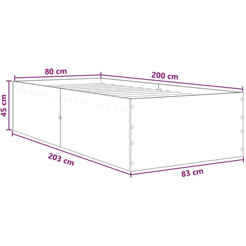  Okvir kreveta za pod Siva Sonoma 80 x 200 cm Konstruirano drvo Slike