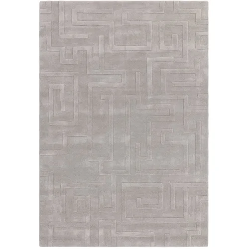 Asiatic Carpets Svetlo siva volnena preproga 200x290 cm Maze –