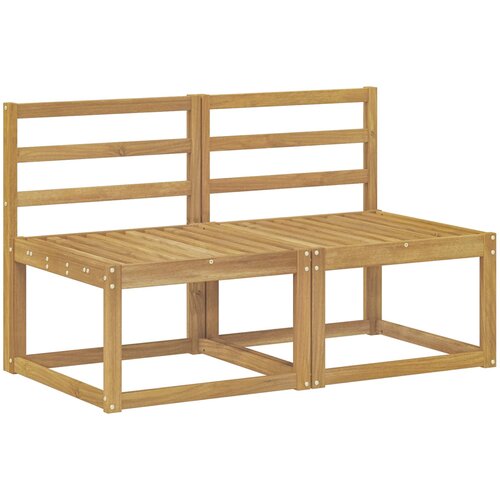  2 Komad Srednja sofa za van Čvrsto drvo akacije Bijela Slike