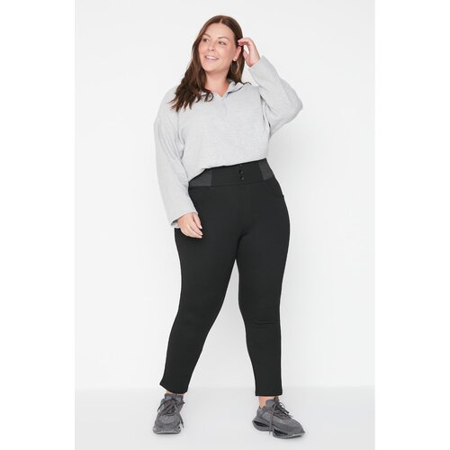 Trendyol Curve Black Elastic Waist Knitted Trousers Slike