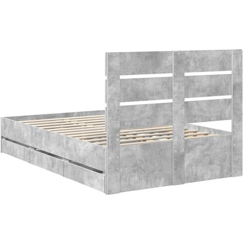  Krevetna konstrukcija s ladicama Betonski sivi 135 x 190 cm Siva 196 x 138 x 100 cm Slike