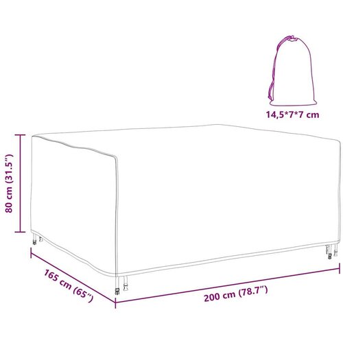 VidaXL Navlaka za vanjski namje&amp;scaron;taj Crna 200 x 165 x 80 cm 210D Slike