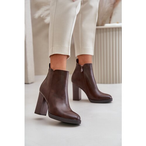PS1 Insulated Women's Heeled Boots Eco Leather Dark Brown Teresine Cijene