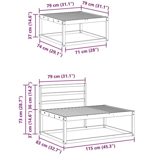  Set vanjskih sofa 3 Komad Prirodna Čvrsto drvo akacije Slike