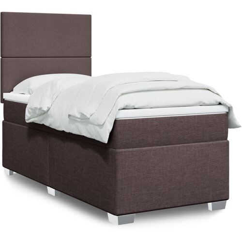  The Living Store Box spring postelja z vzmetnico temno rjava 100x200 cm blago - Box Spring Postelja, (21496883) Slike