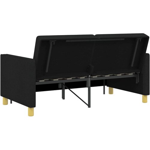 Krevet-sofa na razvlačenje Crna Tkanina Slike