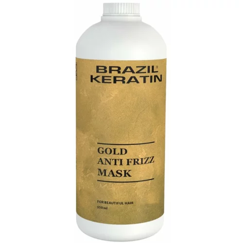 Brazil Keratin Gold Anti Frizz Mask keratinska regeneracijska maska za poškodovane lase 550 ml