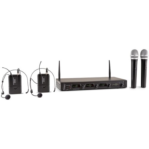 Auna Pro duett quartett fix, V2, 4-KANALNI uhf brezžični mikrofonski set,doseg 50 m Slike