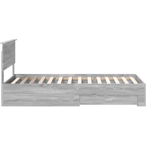  Krevetna konstrukcija s ladicama Siva Sonoma 100 x 200 cm Slike