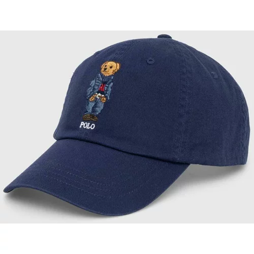 Polo Ralph Lauren Bombažna bejzbolska kapa mornarsko modra barva