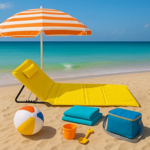  Ležaljka sklopiva za plažu 140x39cm Žuta LP-722000Žuta Slike