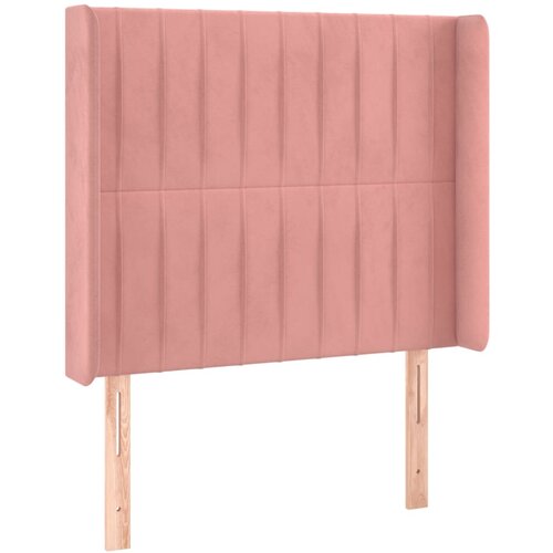 VidaXL Vzglavje z u&amp;scaron;esi roza 83x16x118/128 cm žamet, (20794038) Slike