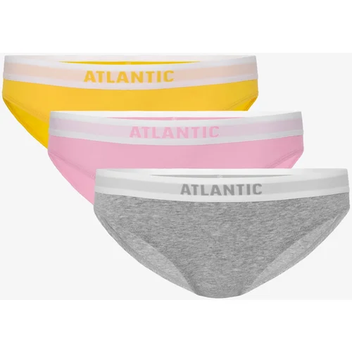 Atlantic Women's bikini panties 3Pack - yellow/pink/light gray